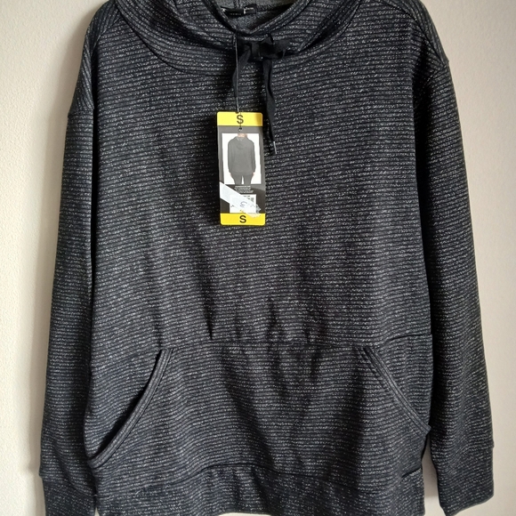 NWT Champion Women's Small Black Fleck Long Sleeve High Neck Hoodie - Picture 13 of 13